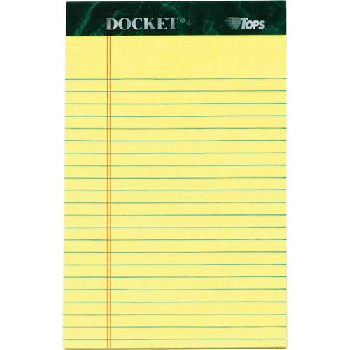 Tops  Notepads, Jr Legal Ruled, 50 Sheets, 5"x8", 12/PK, Canary