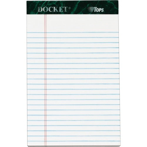 Tops  Notepads, Jr Legal Ruled, 50 Sheets, 5"x8", 12/PK, White