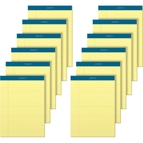 Tops  Notepads,Wide Ruled,50 Sheets,8-1/2"x11-3/4",12/PK,Canary