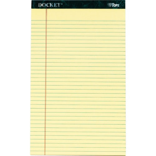 Tops  Notepads,Wide Ruled,50 Sheets,8-1/2"x14",12/PK,Canary