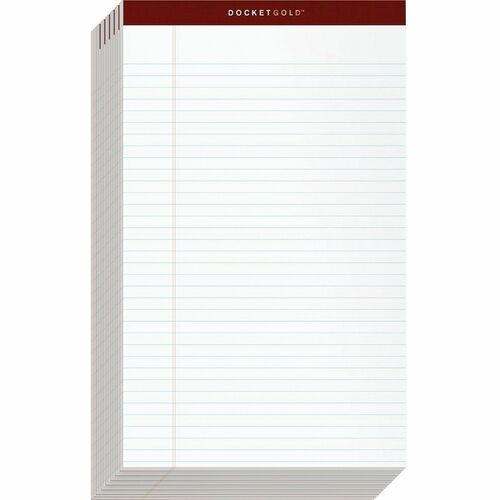 Tops  Notepad,Wide Ruled,20lb,50 Sheets,8-1/2"x14", 12/PK,White
