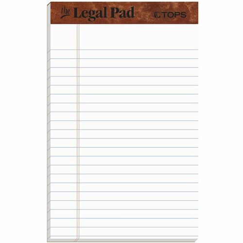 Tops  Legal Pads, Jr. Legal Ruled, Top Perf., 50Shts, 5"x8", WE