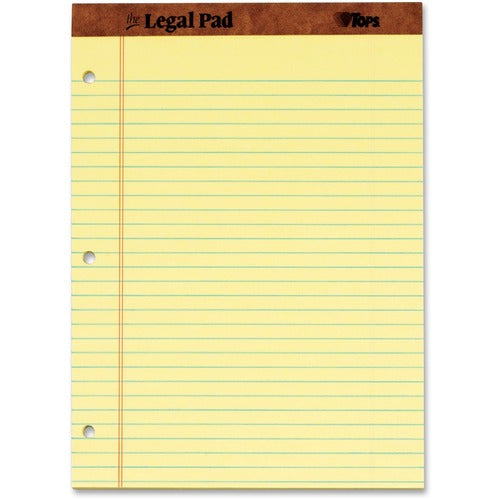 Tops  Legal Pads,Side3HP,Legal Rld,50 Sht,8-1/2"x11-3/4",CA
