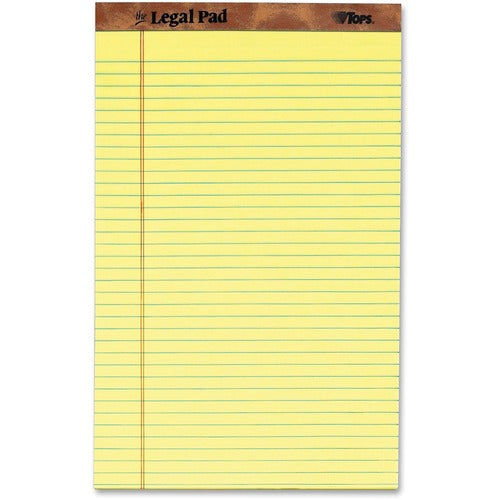 Tops  Pad,Perf Top,Legal Rule,50 Sht,8-1/2"x14",Canary