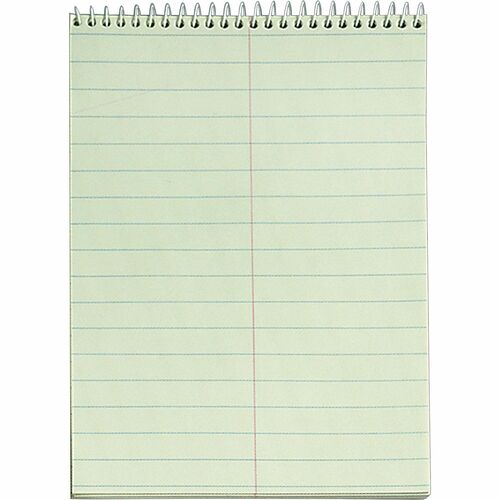 Tops  Steno Book, Gregg Rule, 60 Sheets/PD, 6"x9", 12/PK, GN Tint