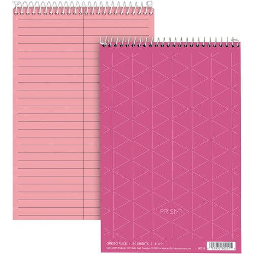 Tops  Steno Book, Gregg Ruled, 80 Sheets/PD, 6"x9", 4/PK, Pink