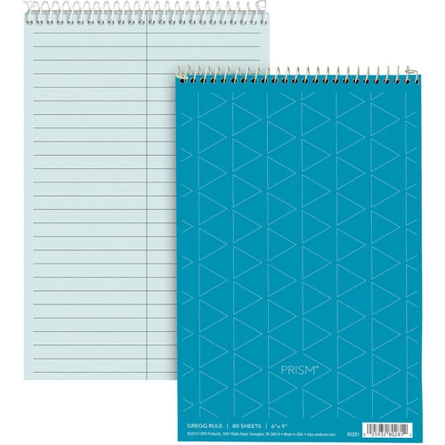 Tops  Steno Book, Gregg Ruled, 80 Sheets/PD, 6"x9", 4/PK, Blue