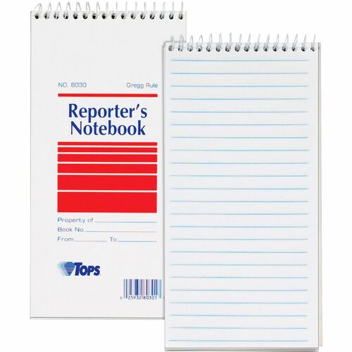 Tops  Reporters Notebook, Gregg Ruled, 4"x8",70Sht, 12/PK, WE