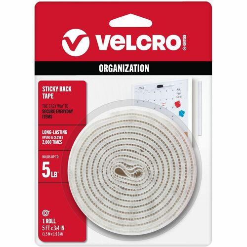 Velcro Industries  Tape Dispenser, 3/4"x5' Tape, White