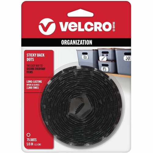 Velcro Industries  Sticky Back Coins, 5/8", 50PK, Black