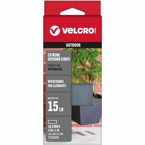 Velcro Industries  Extreme Tape, Water-Resistant, 1"x3-1/2", 10/PK, Gray