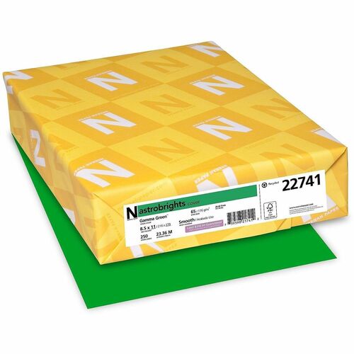 Wausau Papers  Cardstock, 65 lb, 8-1/2"x11", 250/PK, Gamma Green