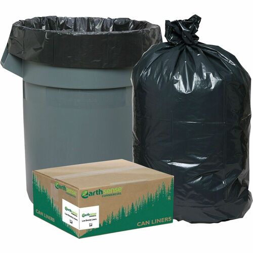 Webster  Can Liners,Hvy-Dty,.85 Mil,7-10 Gal,24"x23",500/CT,BK