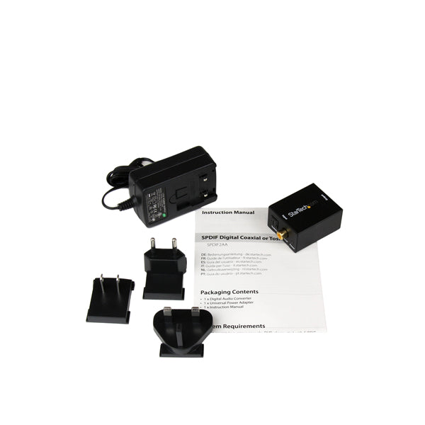 StarTech.com SPDIF2AA audio converter Black