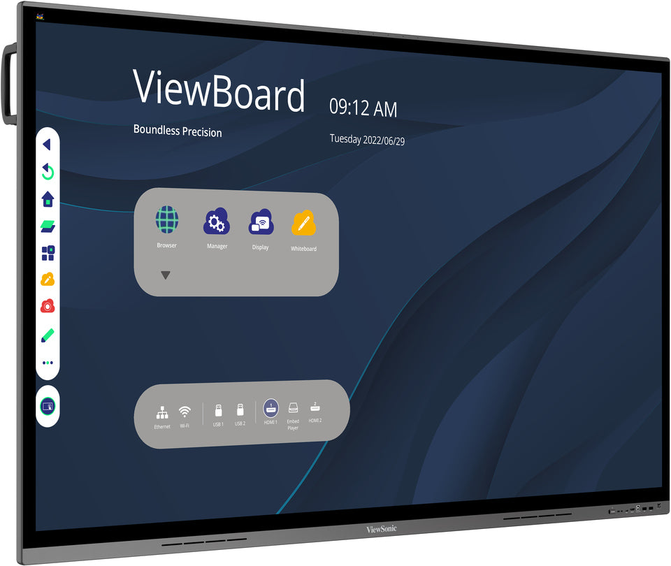 Viewsonic IFP7562 signage display Interactive flat panel 75" LED Wi-Fi 350 cd/m² 4K Ultra HD Black Touchscreen Built-in processor Android
