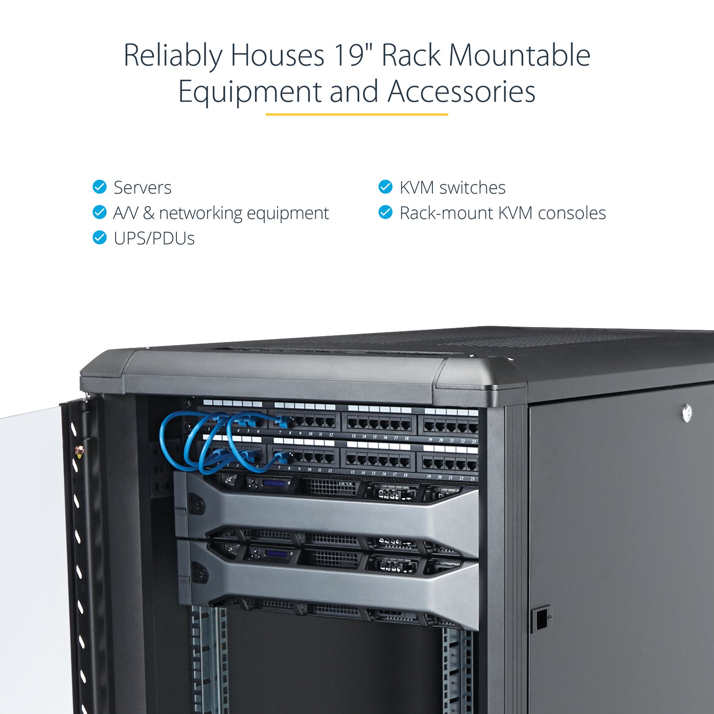 StarTech.com RK1236BKF rack cabinet 12U Freestanding rack Black