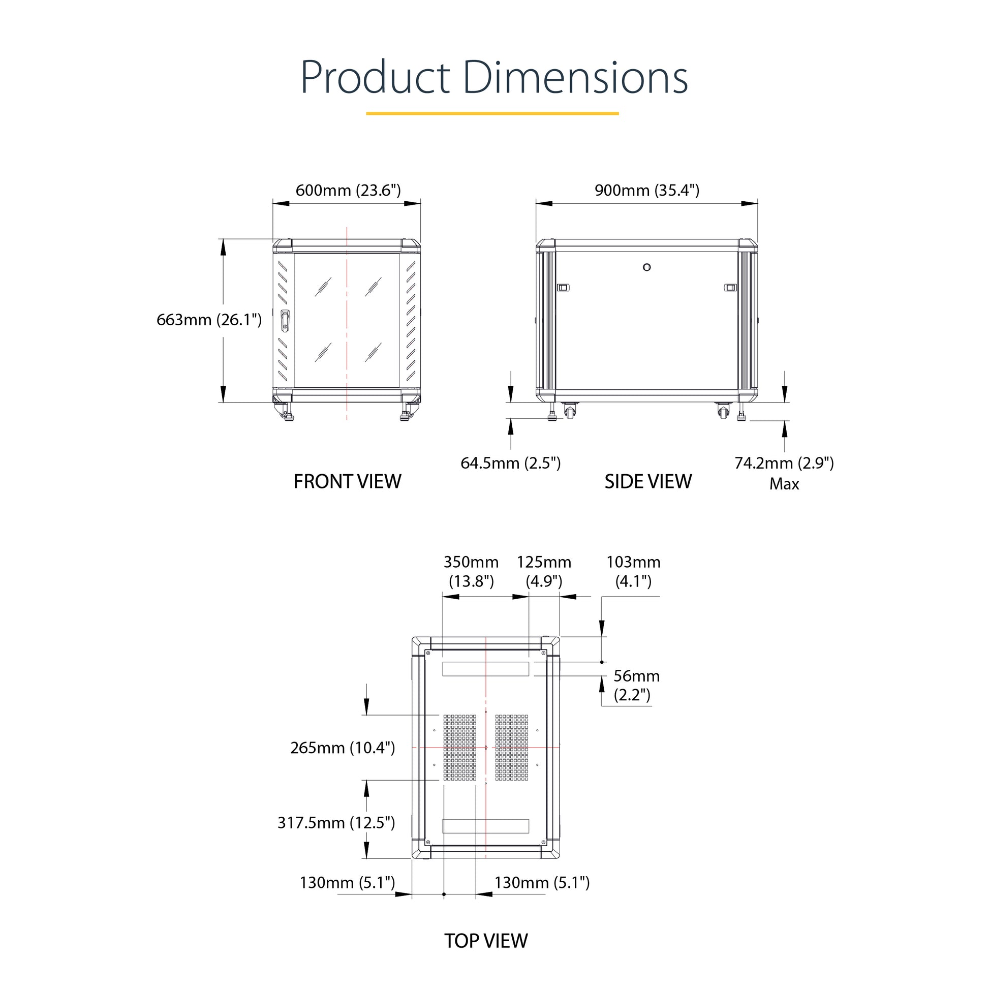 StarTech.com RK1236BKF rack cabinet 12U Freestanding rack Black