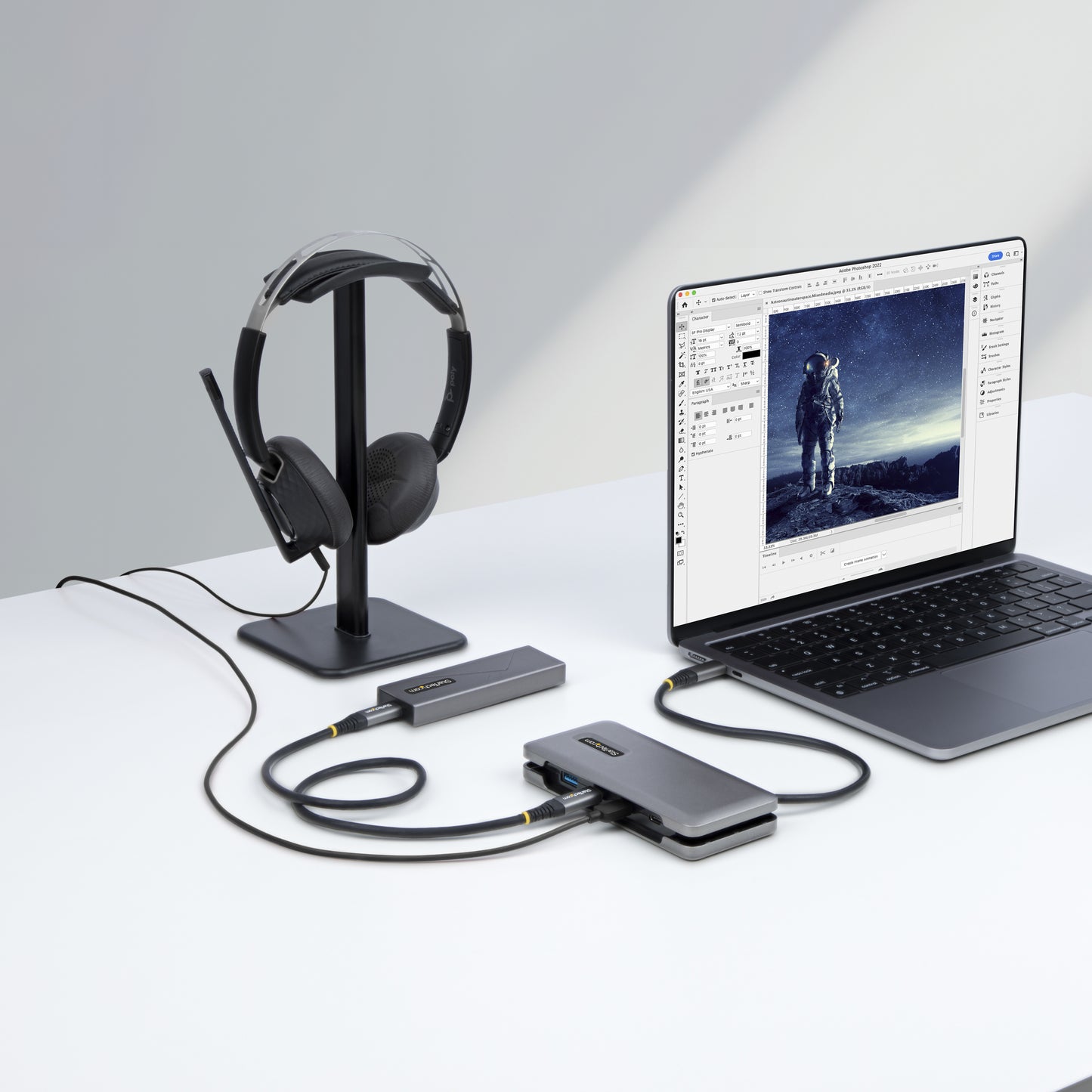 StarTech.com HB31CM1A3CB laptop dock/port replicator Wired USB 3.2 Gen 2 (3.1 Gen 2) Type-C Gray