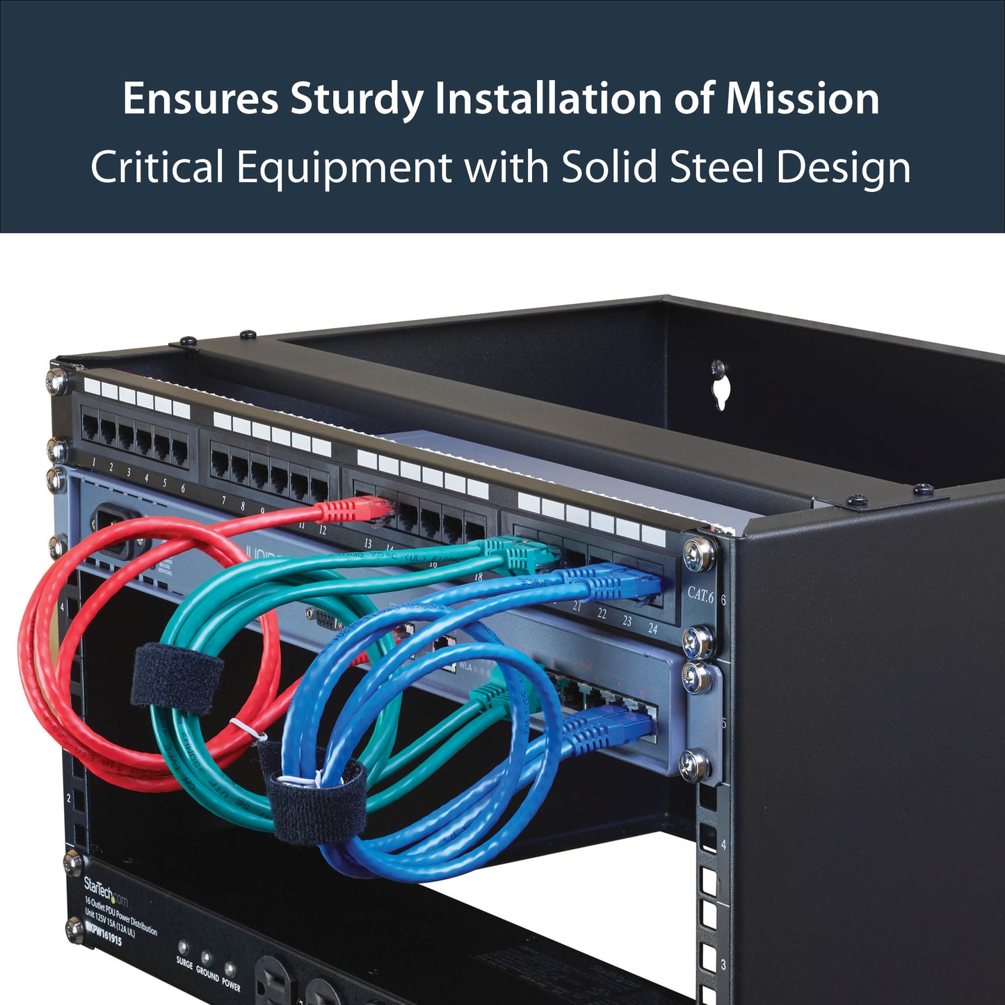 StarTech.com WALLMOUNT6 rack cabinet 6U Wall mounted rack Black