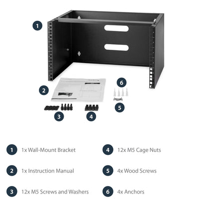 StarTech.com WALLMOUNT6 rack cabinet 6U Wall mounted rack Black