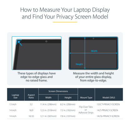 StarTech.com 14LT-PRIVACY-SCREEN display privacy filters 14" Laptop Frameless display privacy filter