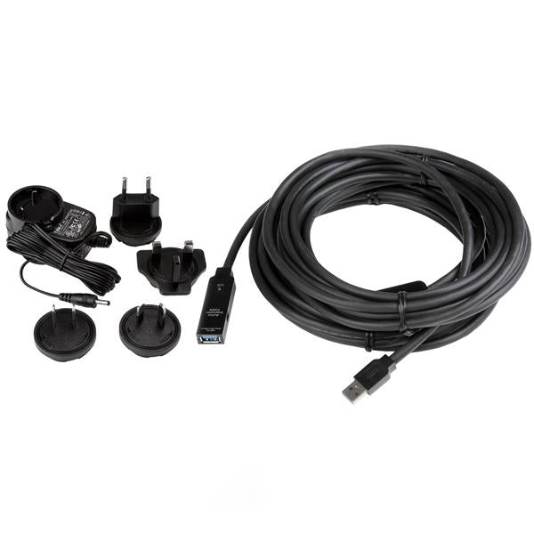 StarTech.com USB3AAEXT10M USB cable USB 3.2 Gen 1 (3.1 Gen 1) 393.7" (10 m) USB A Black