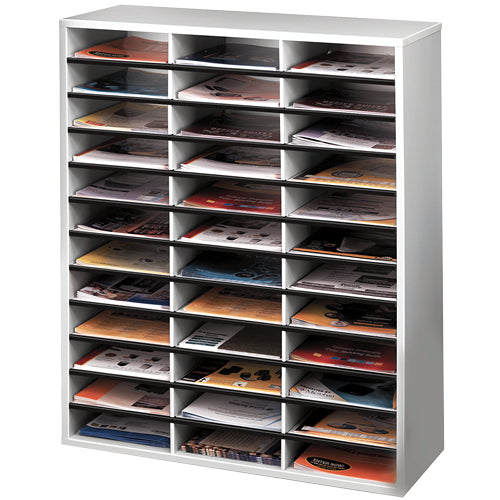 Fellowes 25061 literature rack 36 shelves Gray, White