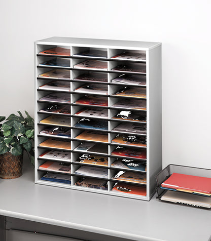 Fellowes 25061 literature rack 36 shelves Gray, White