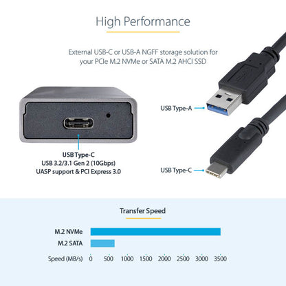 StarTech.com M2-USB-C-NVME-SATA storage drive enclosure SSD enclosure Gray M.2