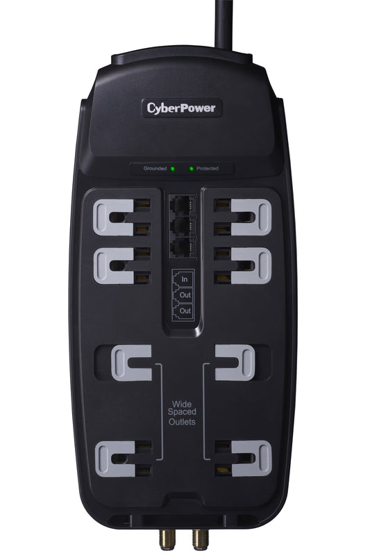 CyberPower CSHT808TC surge protector Black 8 AC outlet(s) 125 V 94.5" (2.4 m)