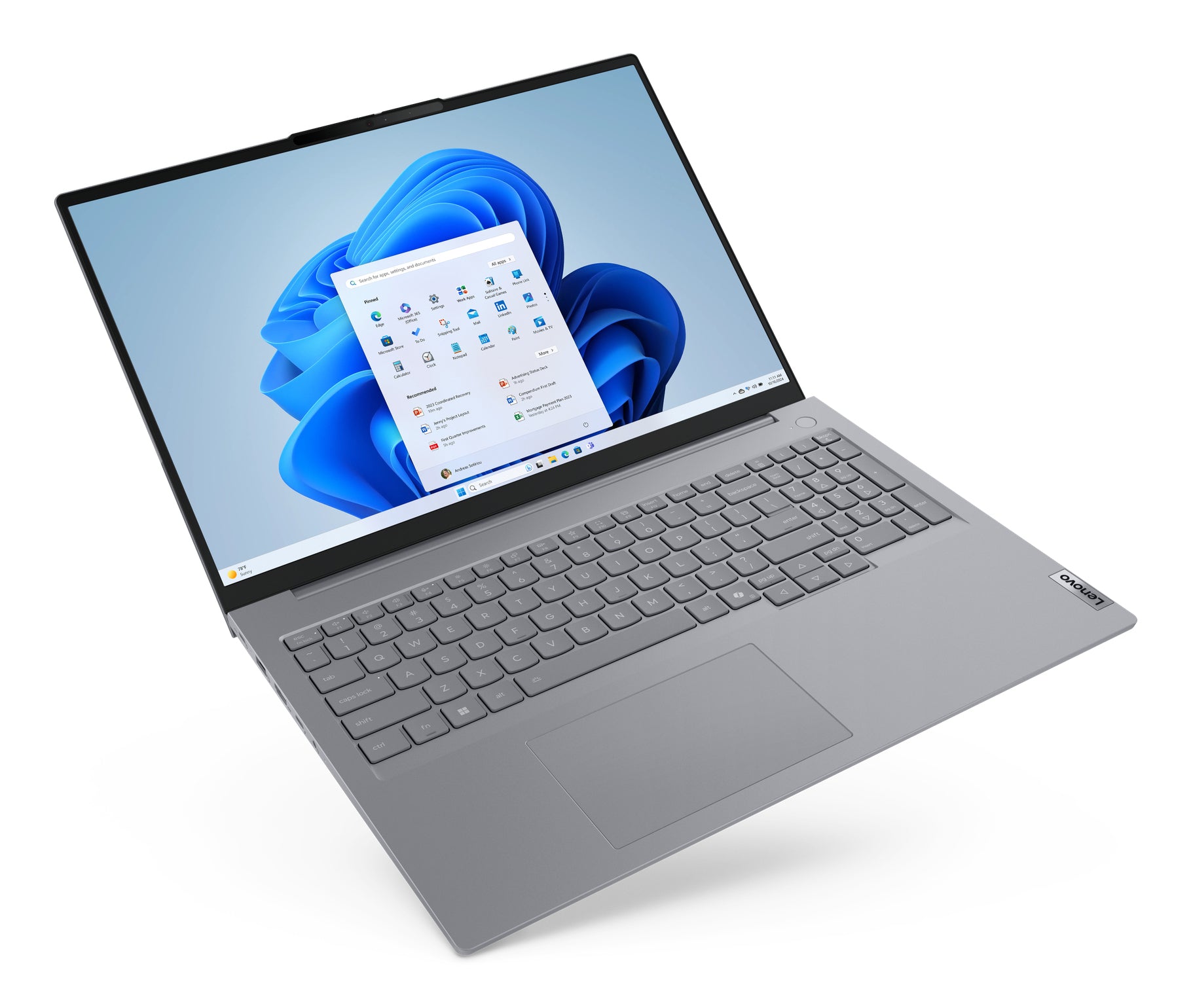 Lenovo ThinkBook 16 G8 IAL Intel Core Ultra 7 255H Laptop 16" Touchscreen WUXGA 16 GB DDR5-SDRAM 512 GB SSD Wi-Fi 6E (802.11ax) Windows 11 Pro Gray
