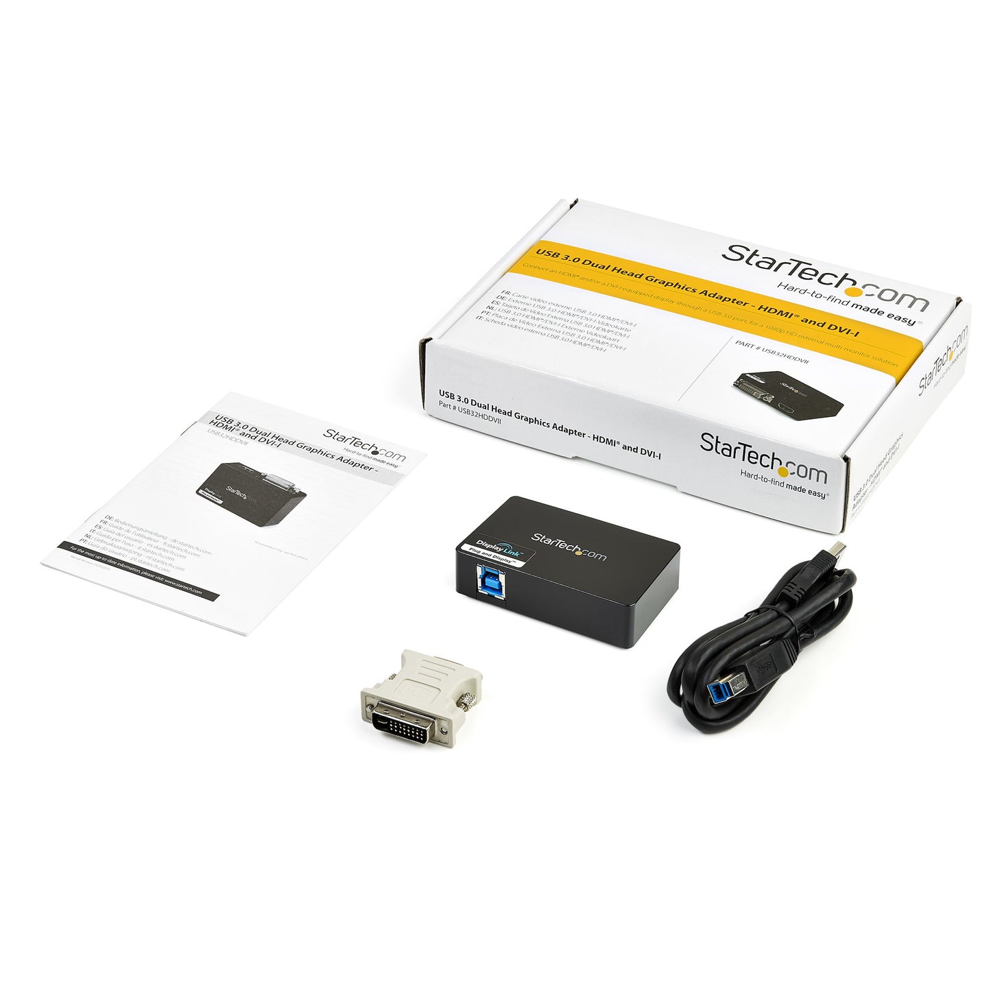 StarTech.com USB32HDDVII USB graphics adapter 2048 x 1152 pixels Black