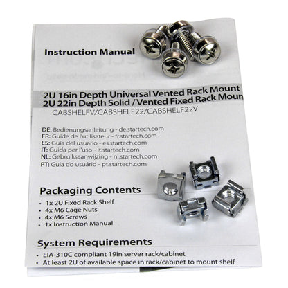 StarTech.com CABSHELF22 rack accessory Shelf