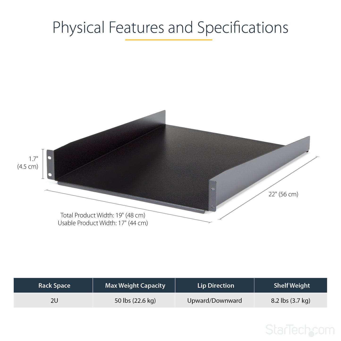StarTech.com CABSHELF22 rack accessory Shelf
