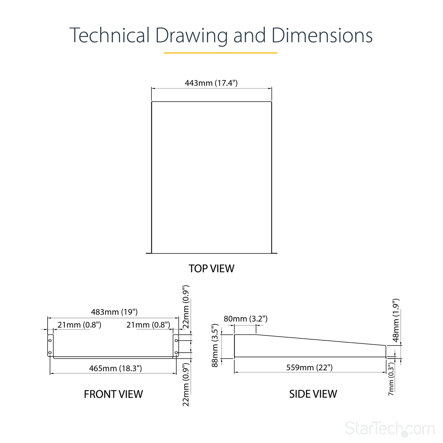 StarTech.com CABSHELF22 rack accessory Shelf