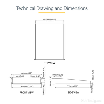 StarTech.com CABSHELF22 rack accessory Shelf