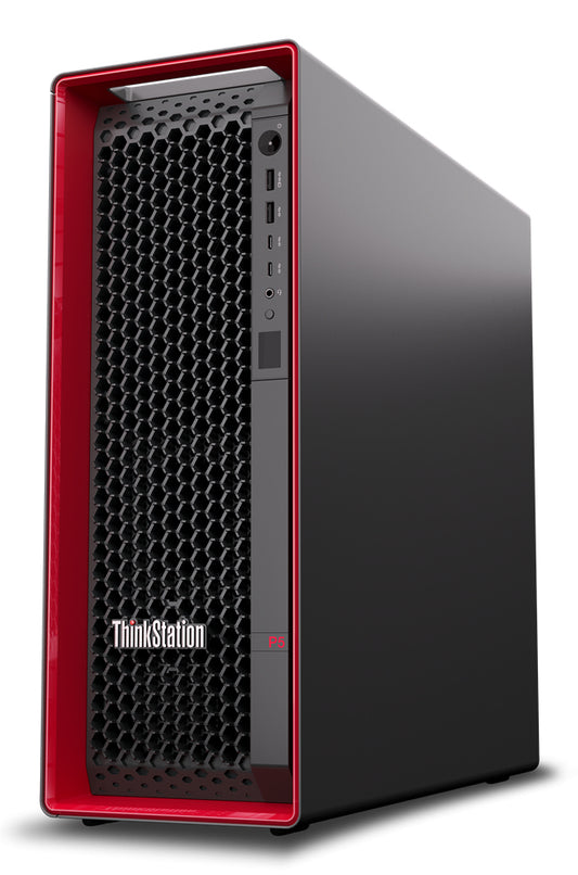 Lenovo ThinkStation P5 Intel Xeon W W3-2525 64 GB DDR5-SDRAM 6 TB SSD NVIDIA T400 Windows 11 Pro for Workstations Tower Workstation Black, Red