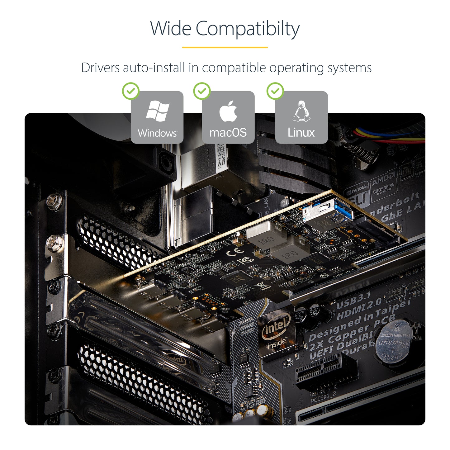 StarTech.com PS4C3IA3-USB-C-CARD interface cards/adapter Internal USB Type-C