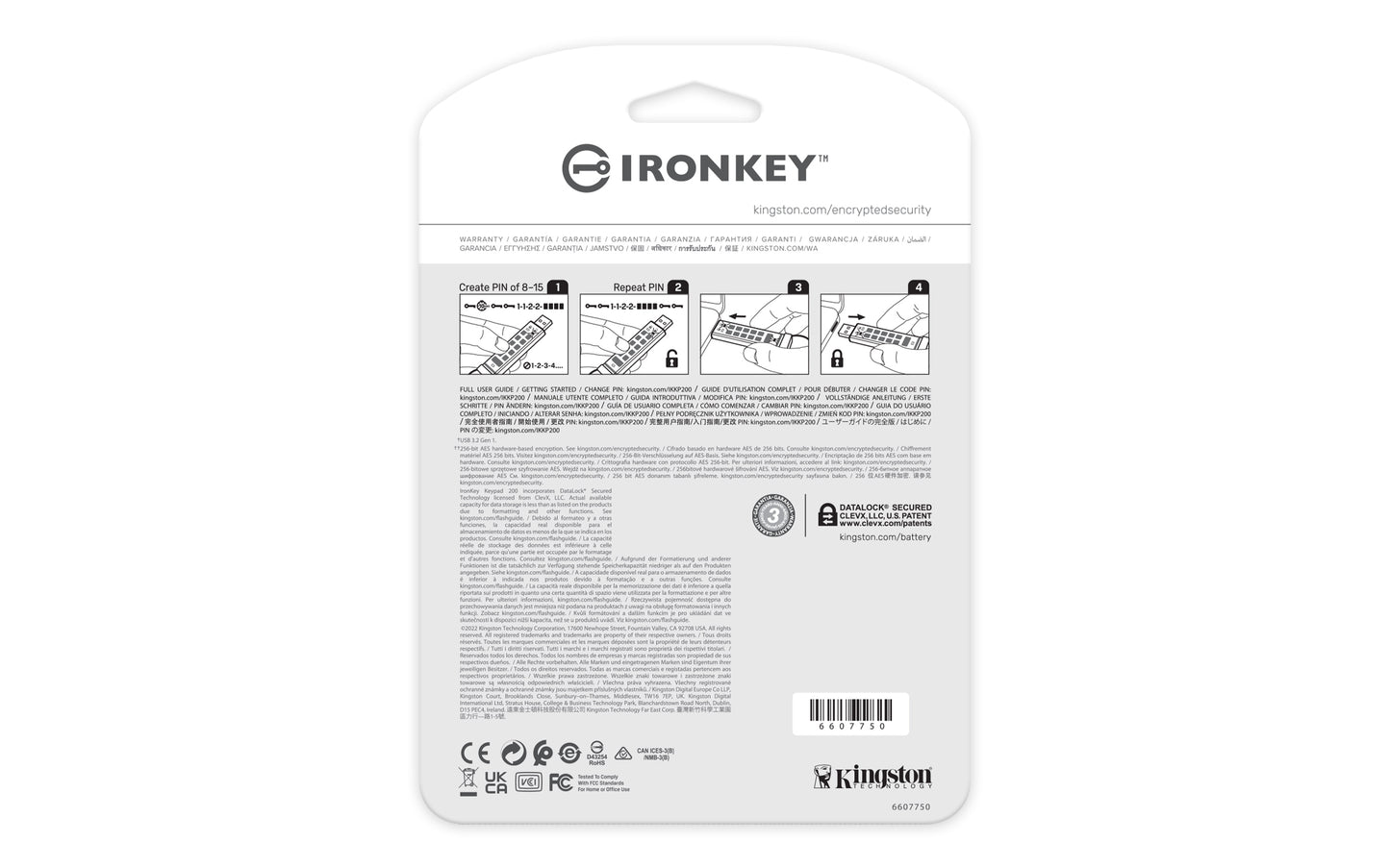 Kingston Technology IronKey Keypad 200 USB flash drive 256 GB USB Type-A 3.2 Gen 1 (3.1 Gen 1) Blue