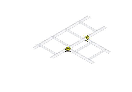 Middle Atlantic Products Horizontal 90 degree Tee Splice Hardware 6 pairs