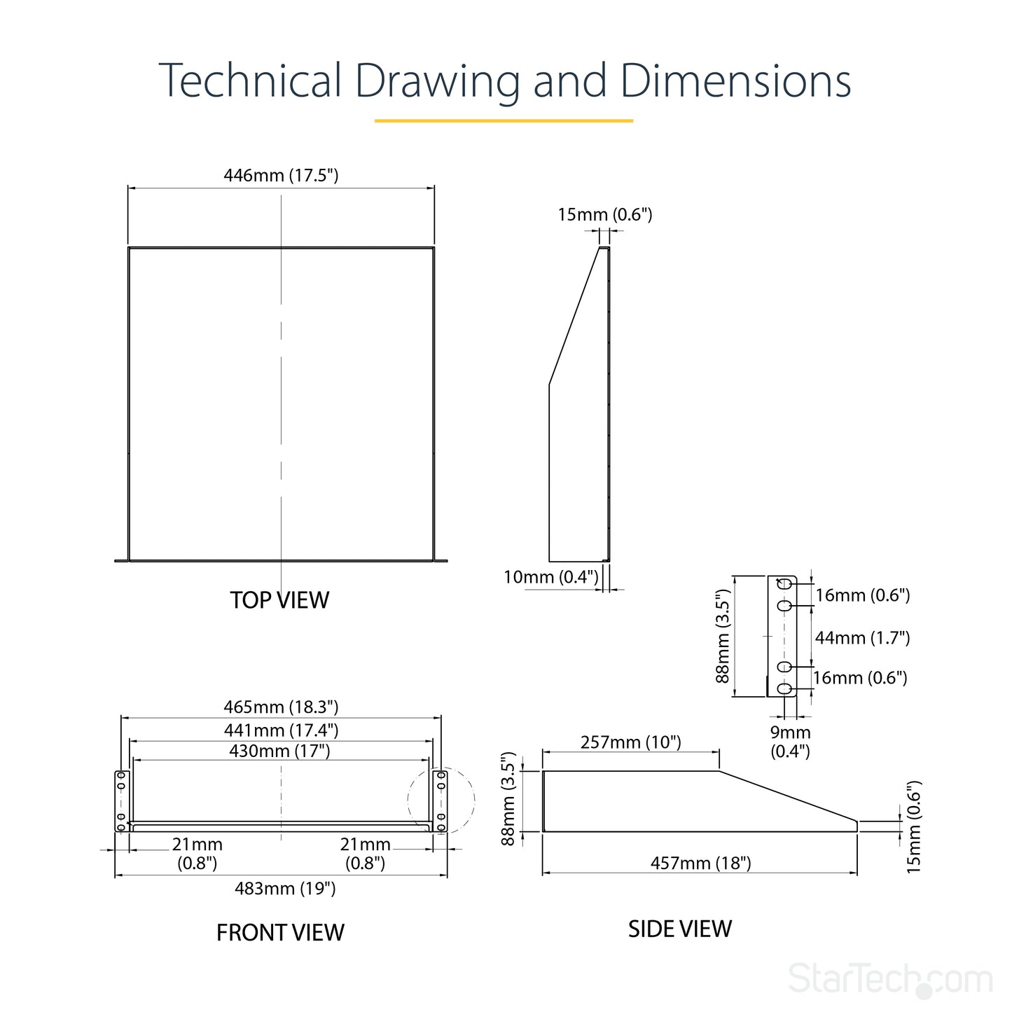 StarTech.com CABSHELFHD rack accessory Shelf