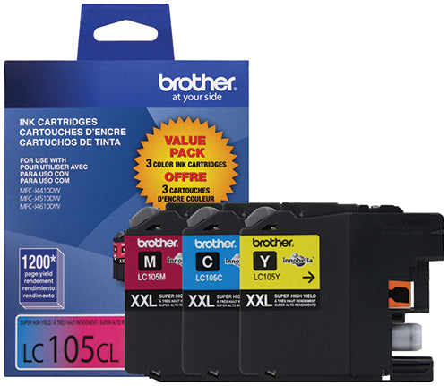 Brother LC105 C/M/Y ink cartridge 3 pc(s) Original High (XL) Yield Cyan, Magenta, Yellow