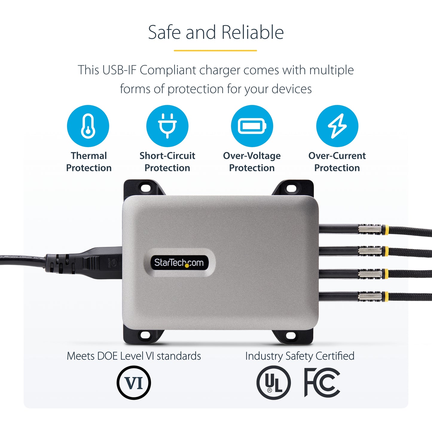 StarTech.com 424DNA-USB-C-CHARGER mobile device charger Universal Gray AC Fast charging Indoor