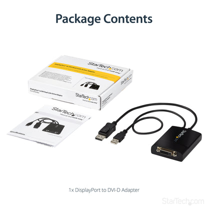 StarTech.com DP2DVID2 video cable adapter 14.6" (0.37 m) DisplayPort DVI-D Black