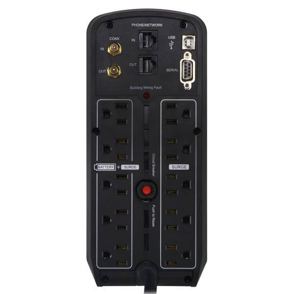 CyberPower CP850PFCLCD uninterruptible power supply (UPS) Line-Interactive 0.85 kVA 510 W 10 AC outlet(s)