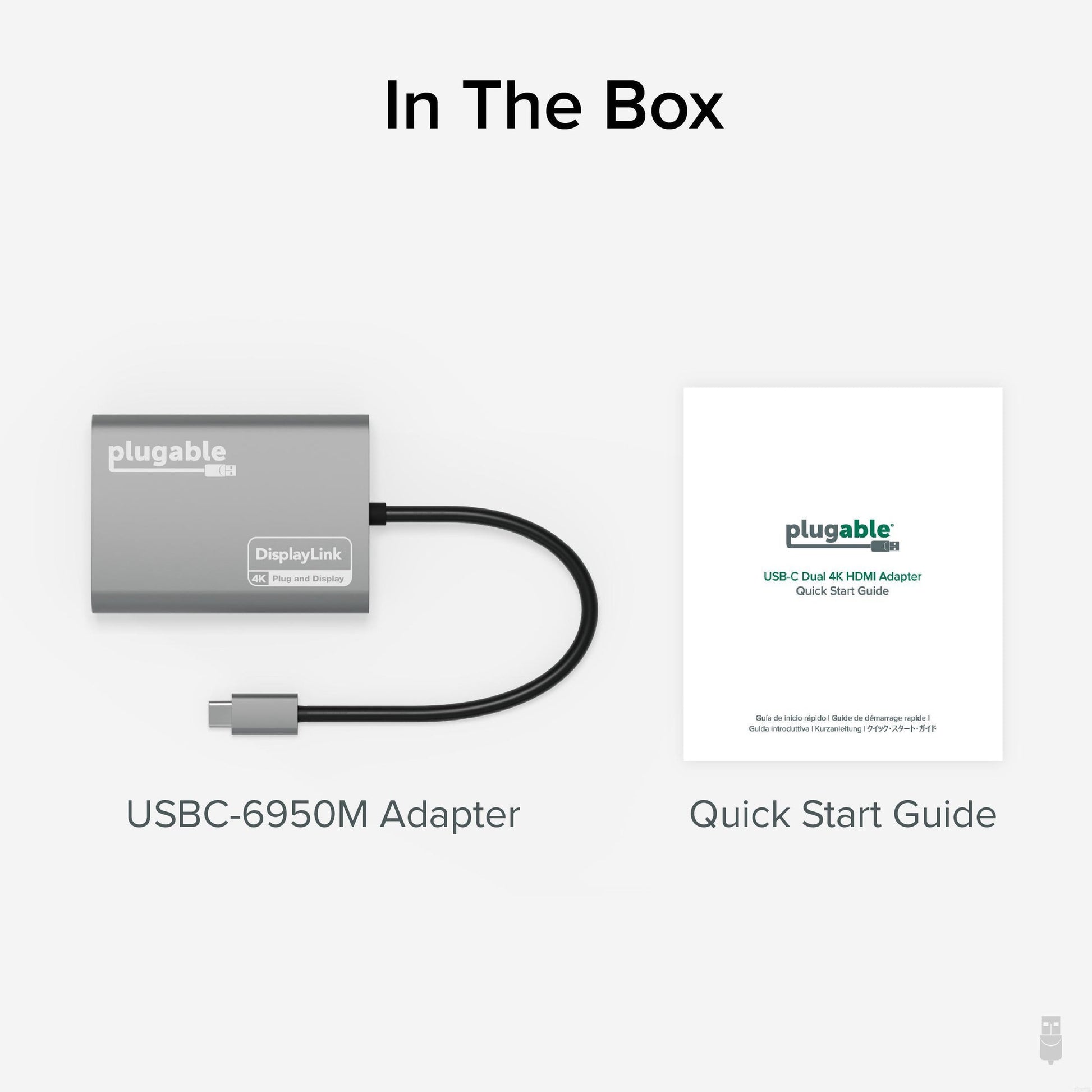 Plugable Technologies USBC-6950M USB graphics adapter 3840 x 2160 pixels Silver