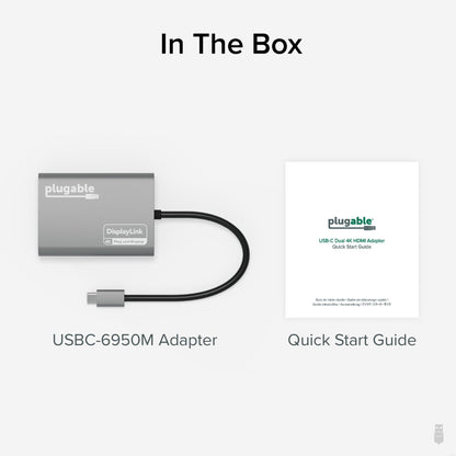 Plugable Technologies USBC-6950M USB graphics adapter 3840 x 2160 pixels Silver