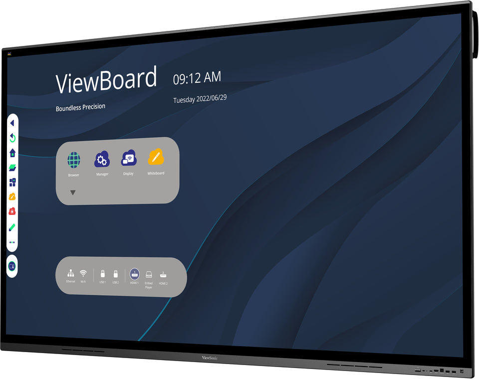Viewsonic IFP8662 signage display Interactive flat panel 86" LED Wi-Fi 350 cd/m² 4K Ultra HD Black Touchscreen Built-in processor Android 8.0