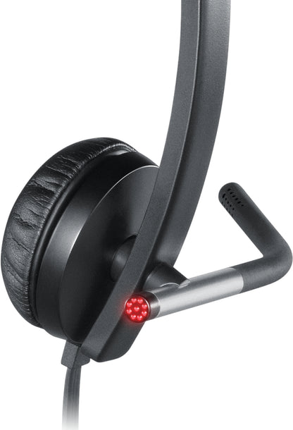 Logitech 981-000513 headphones/headset Wired Head-band Office/Call center USB Type-A Black, Silver