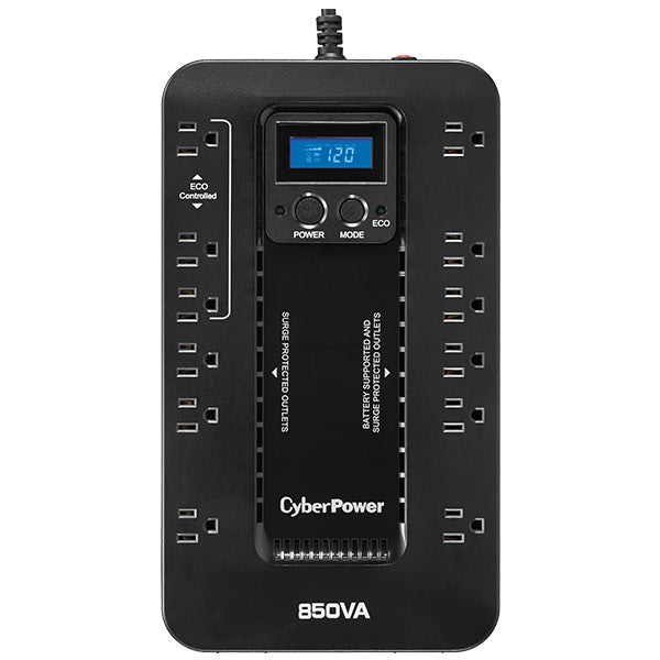 CyberPower EC850LCD uninterruptible power supply (UPS) Line-Interactive 0.85 kVA 510 W 12 AC outlet(s)